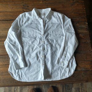 LOFT Women's White Button Down Shirt